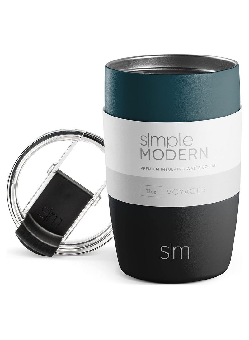 Simple Modern Travel Coffee Mug Tumbler with Flip Lid | Reusable Insulated Stainless Steel Cold Brew Iced Coffee Cup Thermos | Gifts for Women Men Him Her | Voyager Collection | 12oz | Green - Image 1