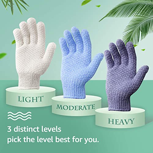 Evridwear Exfoliating Dual Texture Bath Gloves for Shower, Spa, Massage and Body Scrubs, Dead Skin Cell Remover, Gloves with Hanging Loop (1 Pair Heavy Glove) - Image 5