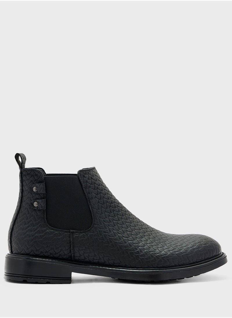 Robert Wood Textured Chelsea Boots  - Image 1