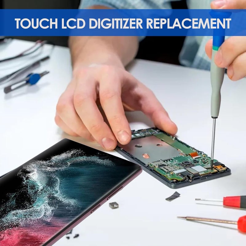 Yoidesu Original for S22 Ultra, OLED LCD Display Touch Screen Digitizer Assembly S22ultra SM S908B LCD Screen Replacement with Frame, 6.7 Inch (Red) - Image 2