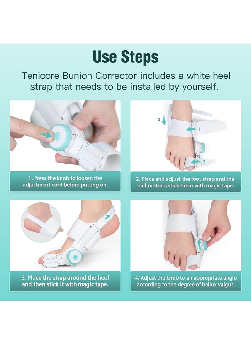 Tenicore - TENICORE Bunion Corrector for Women Men Big Toe, Adjustable Knob Bunion Splint for Bunion Relief, Orthopedic Toe Straightener with Anti-slip Heel Strap, Suitable for Left and Right Feet (1PC) - Image 1
