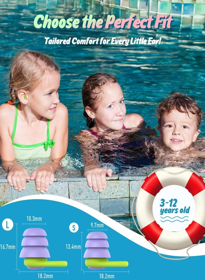 Hearprotek 2 Pairs Swimming Ear Plugs for 3-12yrs Kids, Reusable Silicone Waterproof Earplugs for Small Ear canals Toddlers Child Ear Protection for Swim Ear,Bath,Pool,Water Sports and Shower (Purple) - Image 3