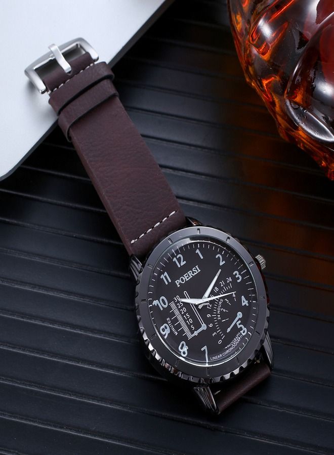 Poersi Men's Watch plus Leather Wallet Belt & Sun Glass Gift Set - Beautifully Packaged Creative Simple Combination Gift Set - Image 3