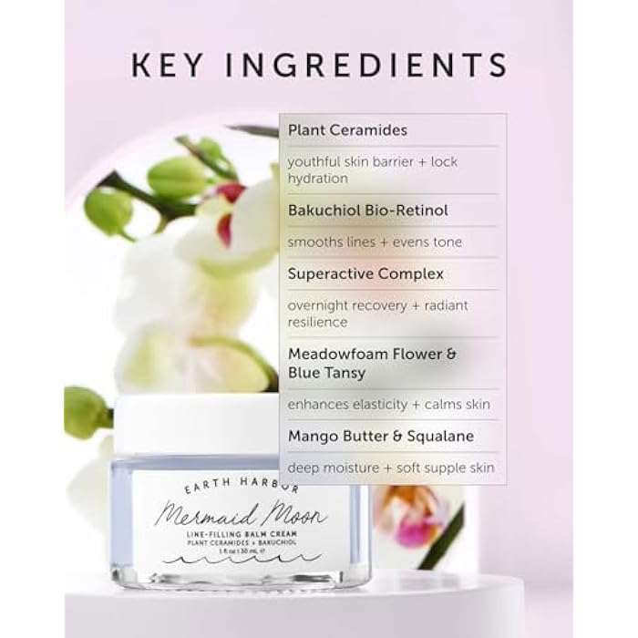 Earth Harbor Mermaid Moon Line-Filling Balm Cream - Vegan Night Treatment for Wrinkles and Hydration, with 20+ Actives - Deeply Restores and Nourishes Skin - Image 2