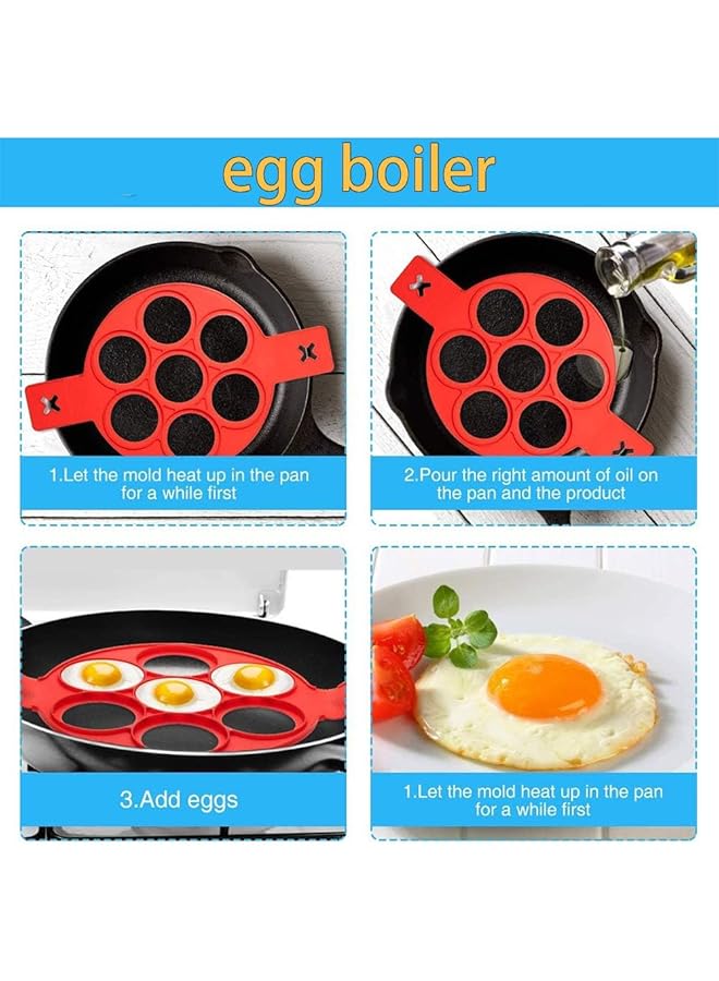 KASTWAVE Silicone Fried Egg Mould, 3Pcs Heart&Round⋆ Shape Pancakes Maker For Saving Cooking Time, Insulated Biscuit Mold Baking Stencil For Fast Easy Diy Egg/Cupcake/Pastry - Image 4