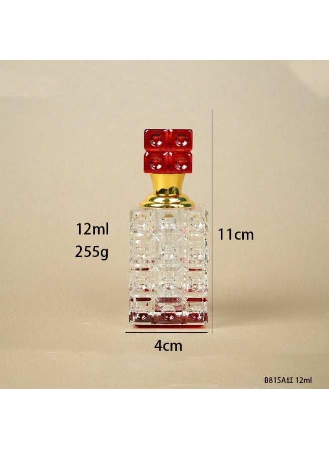 1pcs زجاجة الزيوت العطر الكريستال 12 مل B815A- أحمر - Image 1