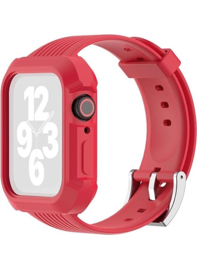 NIBEMINENT Ethnic Replacement Watchband for Apple Watch Series 1/2/3/4/5/6/7/SE 42/44/45mm Red - Image 1