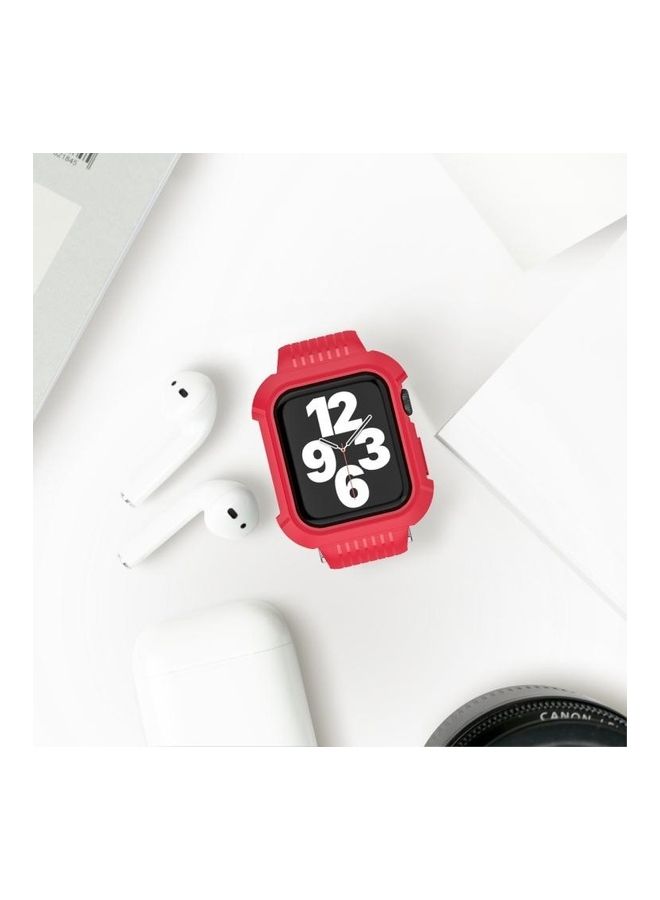 NIBEMINENT Ethnic Replacement Watchband for Apple Watch Series 1/2/3/4/5/6/7/SE 42/44/45mm Red - Image 4