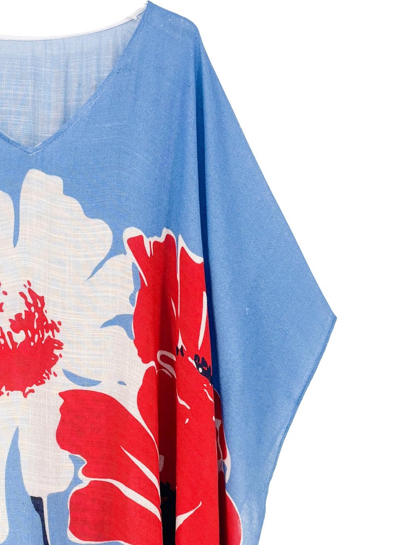 Moss Rose Women's Beach Cover up Swimsuit Kimono Cardigan with Floral Print - Image 4