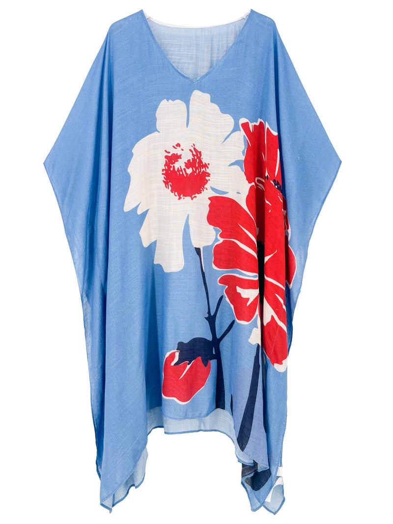 Moss Rose Women's Beach Cover up Swimsuit Kimono Cardigan with Floral Print - Image 2