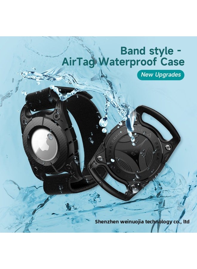 Generic - AirTag Protective Shell For Apple Anti-lost Device Pet Tracker IP67 Grade Pet Dog Rope Waterproof Protective Shell-Color:Black-Applicable Model:Airtag - Image 1