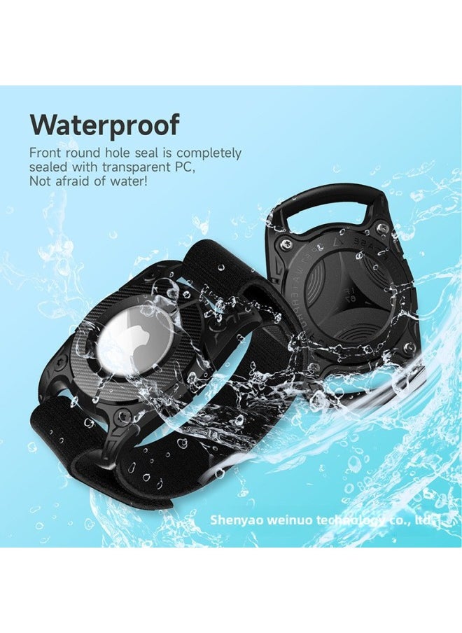 Generic - AirTag Protective Shell For Apple Anti-lost Device Pet Tracker IP67 Grade Pet Dog Rope Waterproof Protective Shell-Color:Black-Applicable Model:Airtag - Image 1
