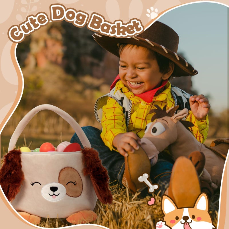 Wepop Easter Baskets for Kids, Cute Dog Easter Egg Buckets Huting Festivals Gift for Girls Boys - Image 5