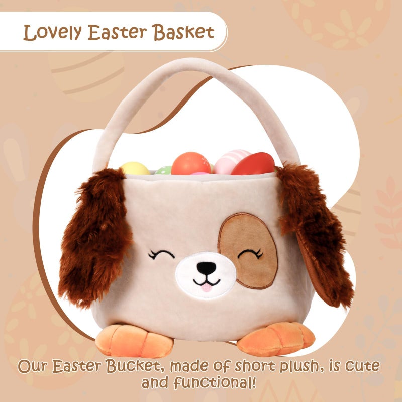 Wepop Easter Baskets for Kids, Cute Dog Easter Egg Buckets Huting Festivals Gift for Girls Boys - Image 2
