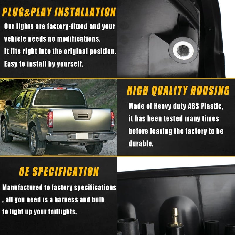 Boine Right Passenger Side Tail Light for 2005-2021 Nissan Frontier & 2009-2012 Suzuki Equator - Bulb Included - Image 4