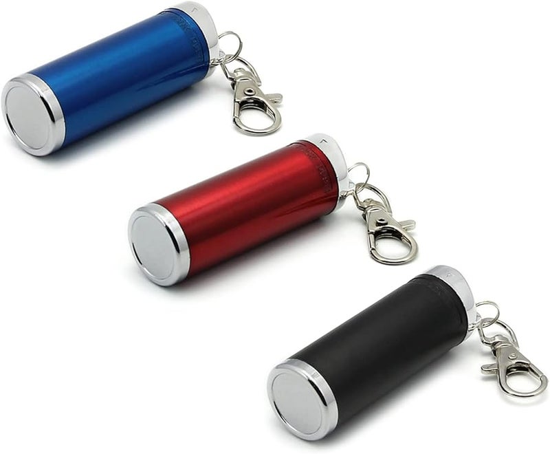 Portable Metal Smell Proof Pocket Ashtray Cylinder Keychain Travel Black - Image 5