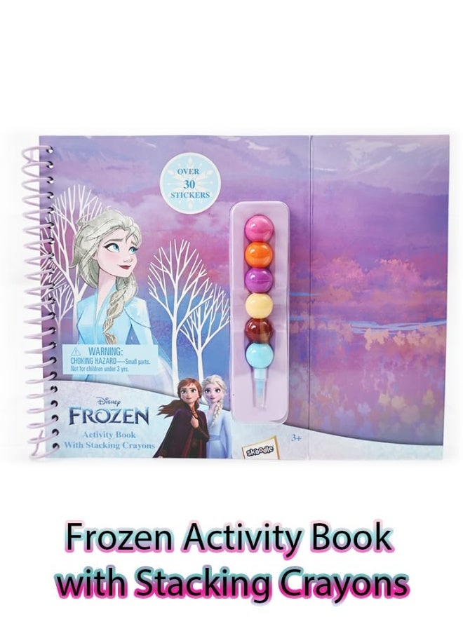 SKOODLE Activity Books for Kids with Stacking Crayons Set Bulk Coloring Books for Kids (Frozen Activity Book) - Image 2