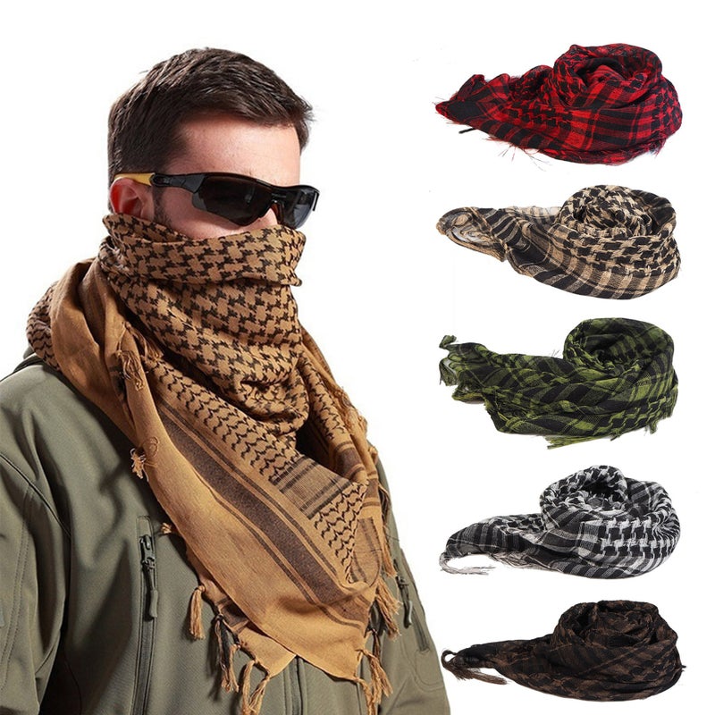 WU Premium Polyester Houndstooth Tactical Desert Scarf - Versatile Unisex Head Wrap - Image 2