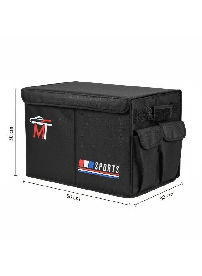 MT Best Buy MT Foldable Car Trunk Storage Organizer Heavy Duty Collapsible Multi Compartment Cargo Storage Box Portable Auto Interior Organizer Large Capacity Grocery Tool Storage 50x30x30CM - Image 3