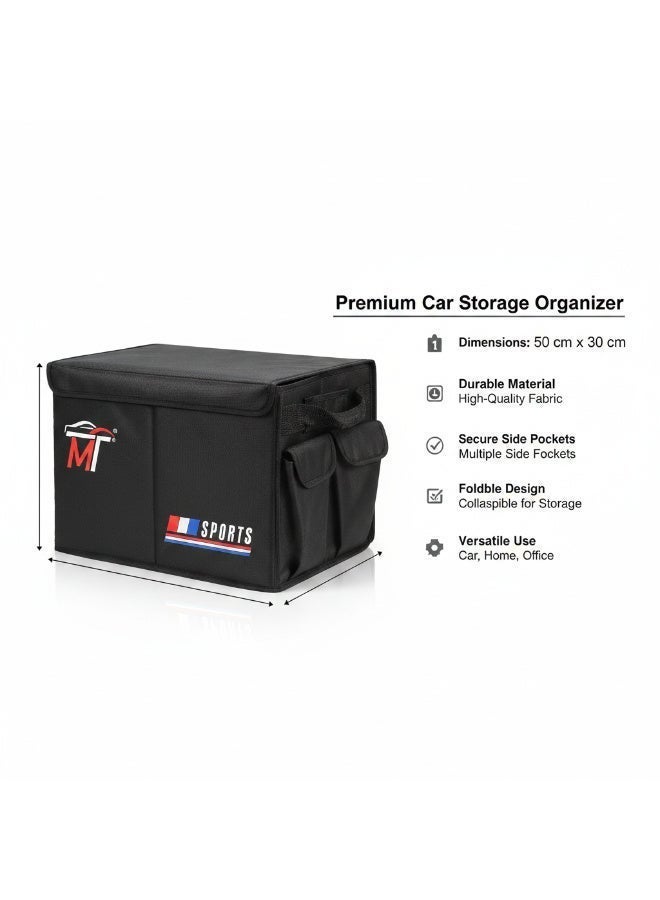 MT Best Buy MT Foldable Car Trunk Storage Organizer Heavy Duty Collapsible Multi Compartment Cargo Storage Box Portable Auto Interior Organizer Large Capacity Grocery Tool Storage 50x30x30CM - Image 5