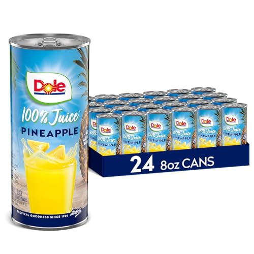 Dole 100 Pineapple Juice No Added Sugar Excellent Source of Vitamin C 100 Fruit Juice Packaging May Vary 80 Fl Oz Pack of 24 - Image 1