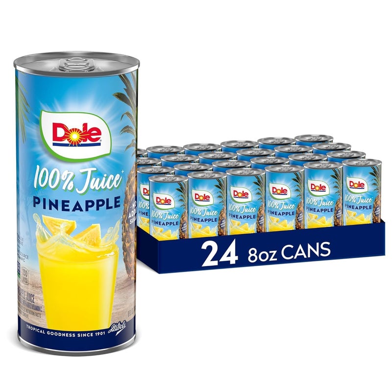 Dole 100 Pineapple Juice No Added Sugar Excellent Source of Vitamin C 100 Fruit Juice Packaging May Vary 80 Fl Oz Pack of 24 - Image 3