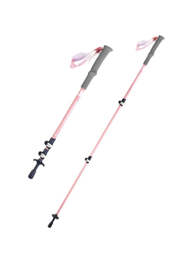 Pelliot Outdoor Trekking Pole With Lock, Telescopic Hiking Cane For Men And Women, Mountaineering Walking Stick 16403641 Dream Pink - Image 2