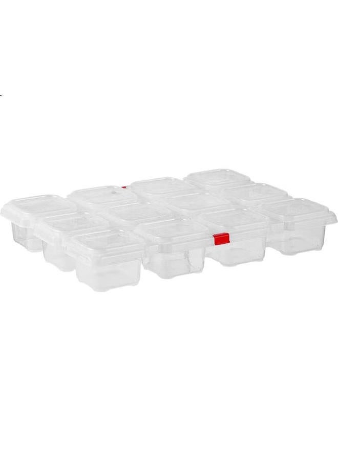 Baijie Food Sample Storage Box, Kindergarten School Hotel Fresh-Keeping Material Sampling Box, 12 Compartments Integrated (With Labels) - Image 2