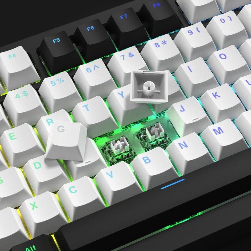 GMKWTL XVX White and Black Keycaps, Shine Through PBT Keycaps Cherry Profile, Custom Key caps Doubleshot 124 Keys Set, Universal Compatiability for 60%, 65%, 75%, 100% Keyboard - Image 4