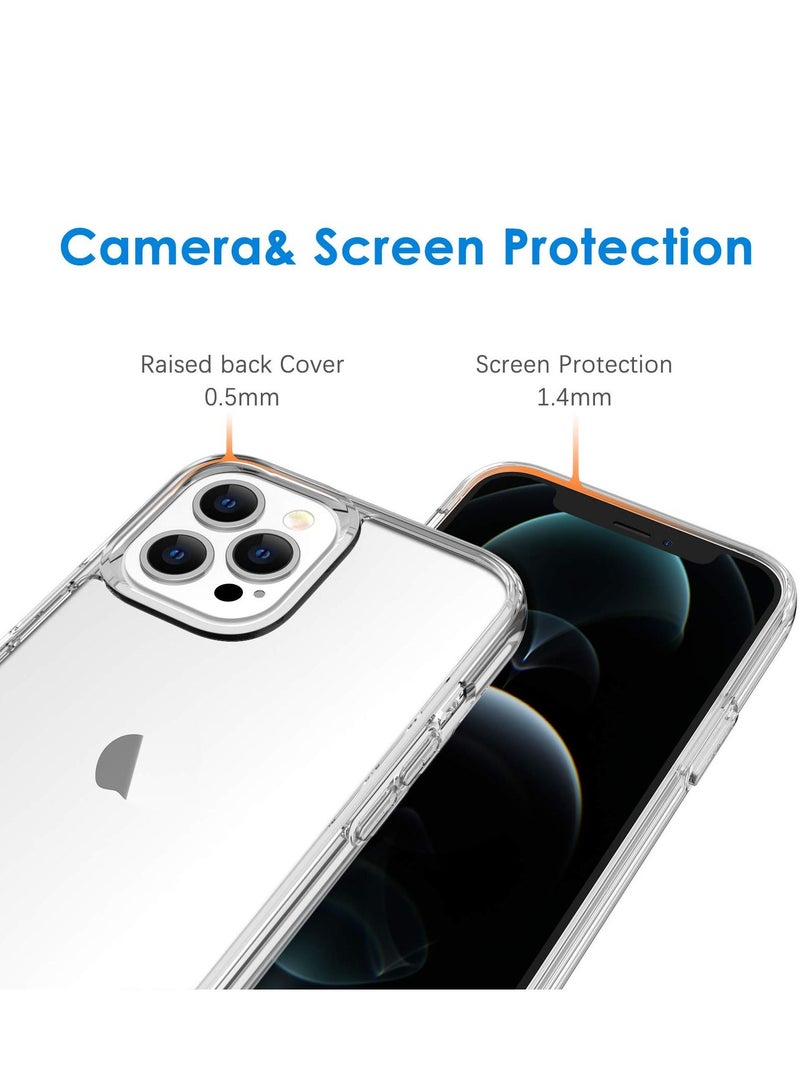 جي تيك جراب لهاتف iPhone 12 Pro Max غير اصفر مقاوم للصدمات وغطاء ممتص للصدمات مضاد للخدش ظهر شفاف - Image 3