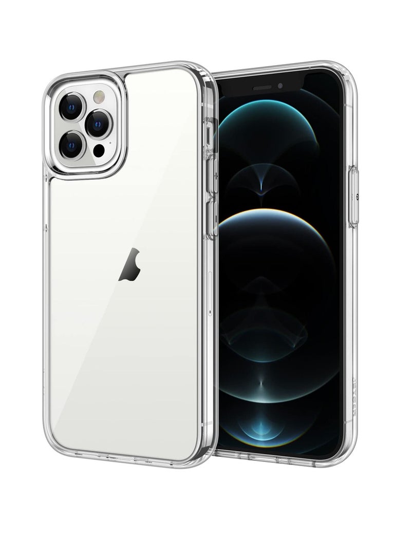 جي تيك جراب لهاتف iPhone 12 Pro Max غير اصفر مقاوم للصدمات وغطاء ممتص للصدمات مضاد للخدش ظهر شفاف - Image 1