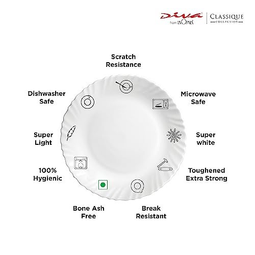 La Opala Diva Classique Collection Opal Glass Crockery | Gift Set of 5 | Coffee Time Set 5 pcs Blue Daisy | Bowls & Coffee Mugs | Microwave Safe | 100% Vegetarian | Extra Strong | Light & White - Image 3