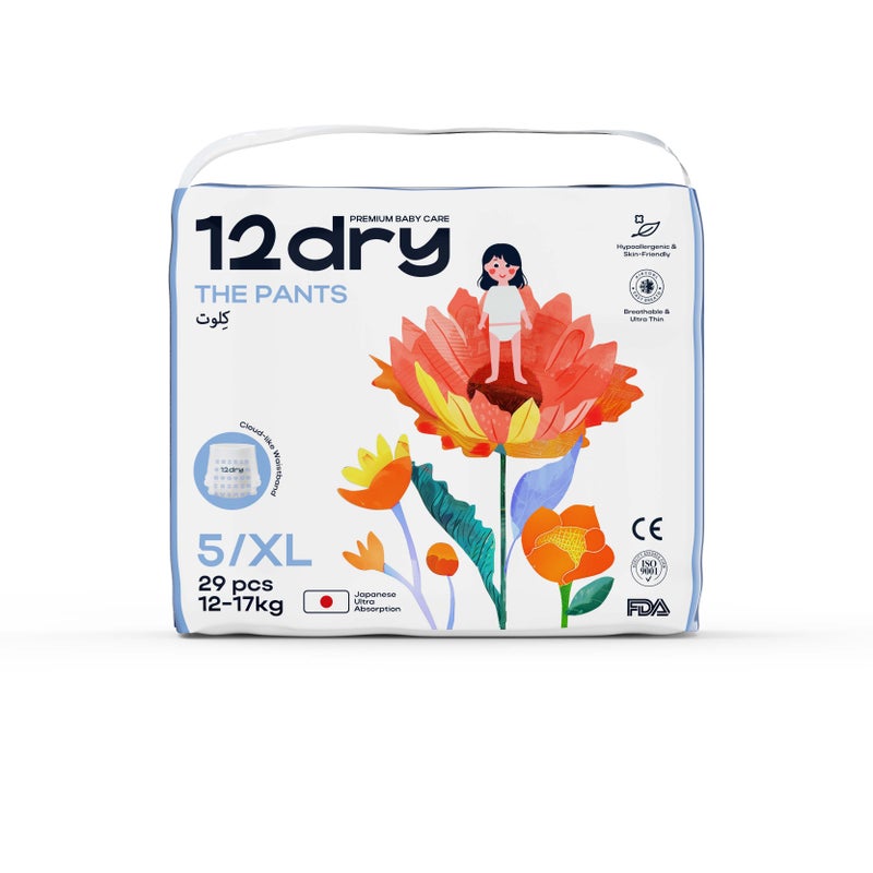 12dry Baby Pants-Premium Baby Care (Size 5/XL, 12-17 kg, 29 count) - Image 3