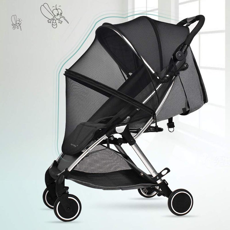 ITODA 2 in 1 Net Baby Stroller Sun Shades with Zipper Window, Universal Mesh Travel Breathable See Through Outdoor Walking Beach Parasol Windproof Protective Cover for Seats, Bassinets and Carriers - Image 4