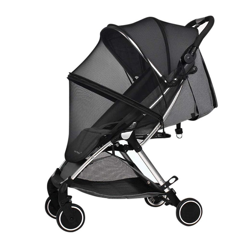 ITODA 2 in 1 Net Baby Stroller Sun Shades with Zipper Window, Universal Mesh Travel Breathable See Through Outdoor Walking Beach Parasol Windproof Protective Cover for Seats, Bassinets and Carriers - Image 1