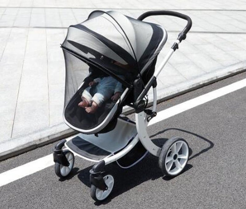 ITODA 2 in 1 Net Baby Stroller Sun Shades with Zipper Window, Universal Mesh Travel Breathable See Through Outdoor Walking Beach Parasol Windproof Protective Cover for Seats, Bassinets and Carriers - Image 2