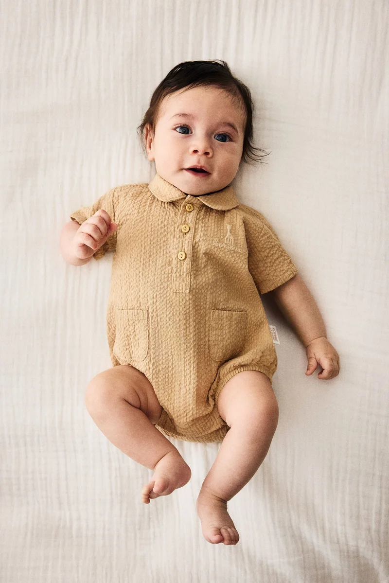 اتش اند ام بدلة رومبر من القطن المجعد