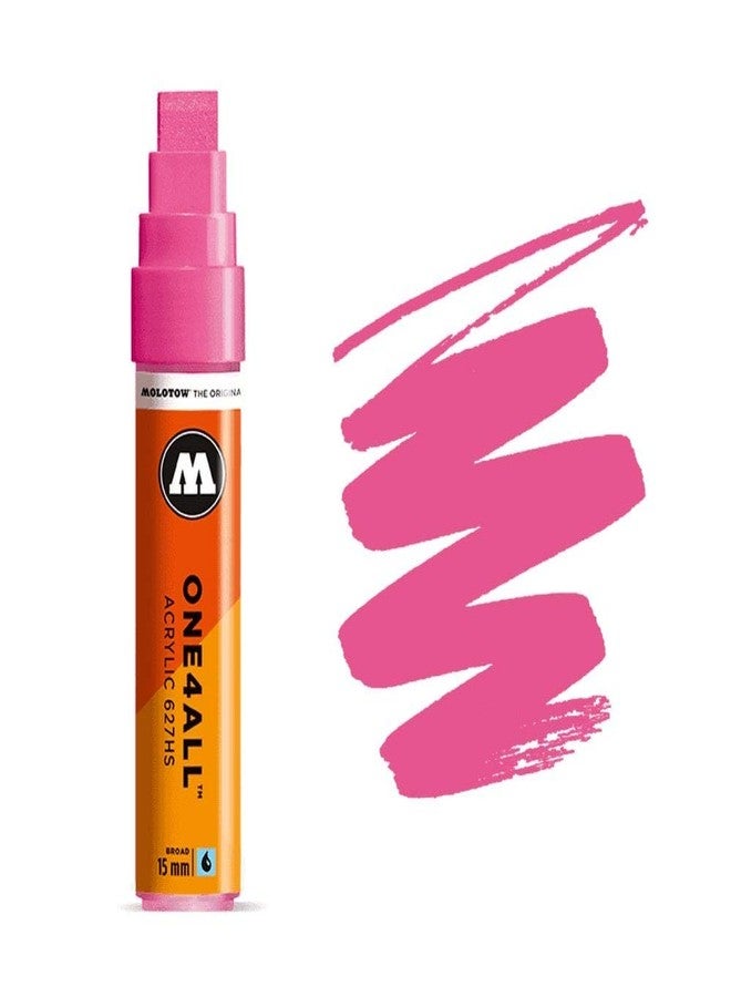 MOLOTOW ONE4ALL Acrylic Paint Marker, 15mm, Neon Pink, 1 Each (627.208) - Image 1