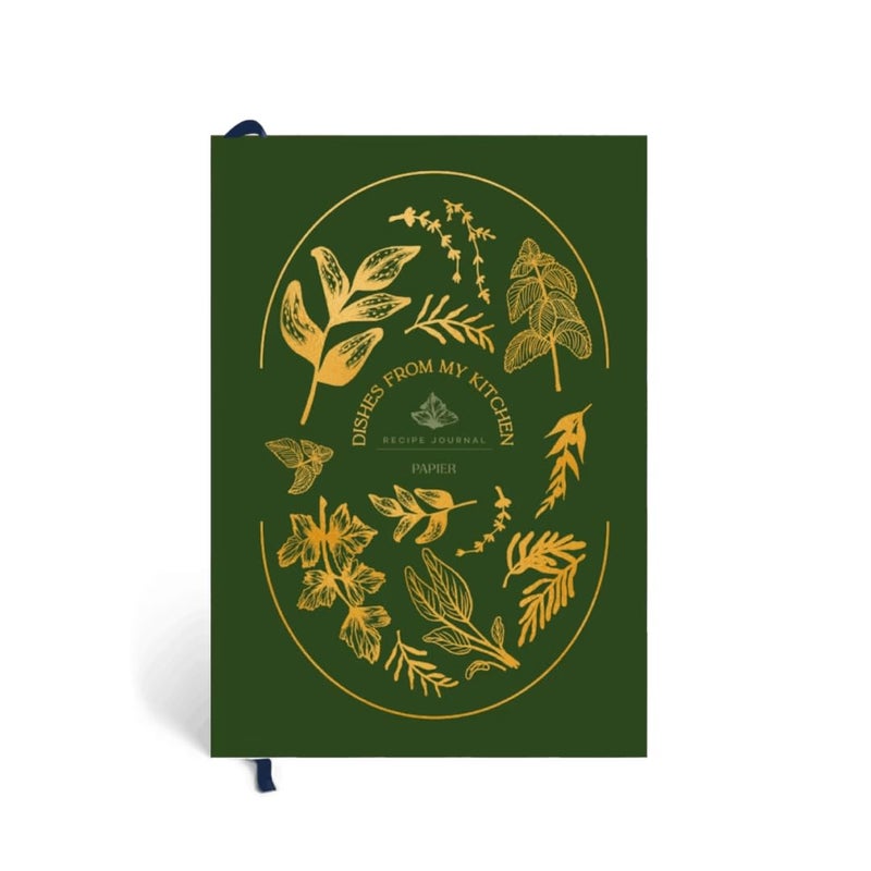 Papier Herb Garden Recipe Journal - Hardback Design | Blank Space To Plan Breakfast Lunch Dinner Dessert | Foodie Gift | Write Your Own Recipes, Notes, Ingredients & Tips | Size & Temperature Chart - Image 1