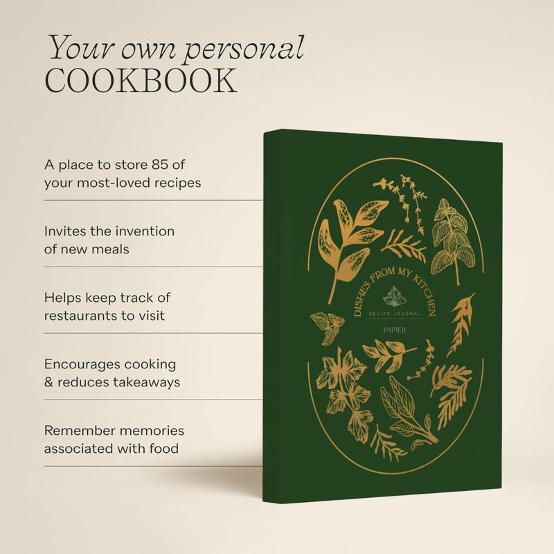 Papier Herb Garden Recipe Journal - Hardback Design | Blank Space To Plan Breakfast Lunch Dinner Dessert | Foodie Gift | Write Your Own Recipes, Notes, Ingredients & Tips | Size & Temperature Chart - Image 3