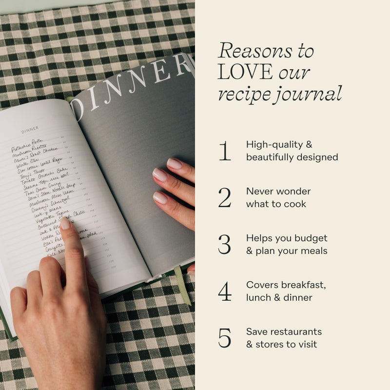 Papier Herb Garden Recipe Journal - Hardback Design | Blank Space To Plan Breakfast Lunch Dinner Dessert | Foodie Gift | Write Your Own Recipes, Notes, Ingredients & Tips | Size & Temperature Chart - Image 5