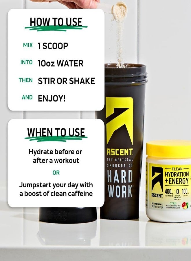 أسينت مسحوق أسينت كلين للترطيب والطاقة والإلكتروليتات - 100 ملغ كافيين، 400 ملغ إلكتروليتات، خالٍ من المكونات الاصطناعية، بنكهة الحمضيات، 40 حصة - Image 4