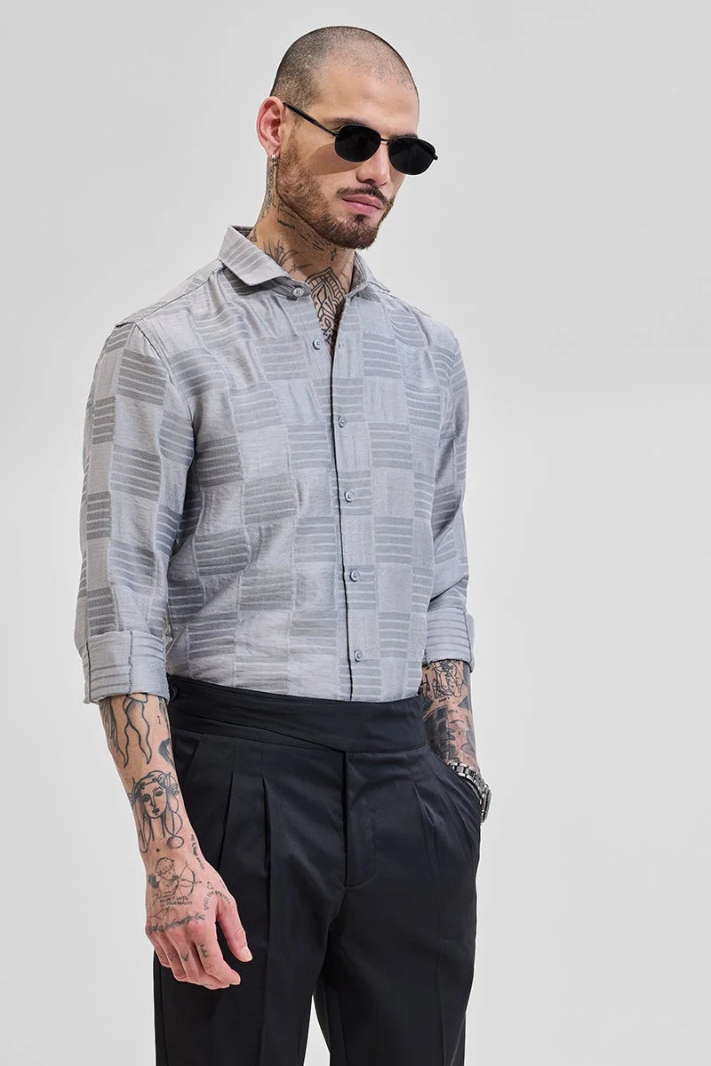 سنيتش قميص رمادي فاتح بتصميم ذاتي بقصة ضيقة