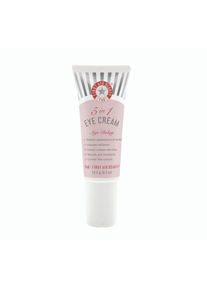 First Aid Beauty 5 in 1 Eye Cream: Multi Action Anti Aging Eye Cream for Dry Sensitive Skin. Great for All Skin Types. (0.5 Ounce) - Image 1