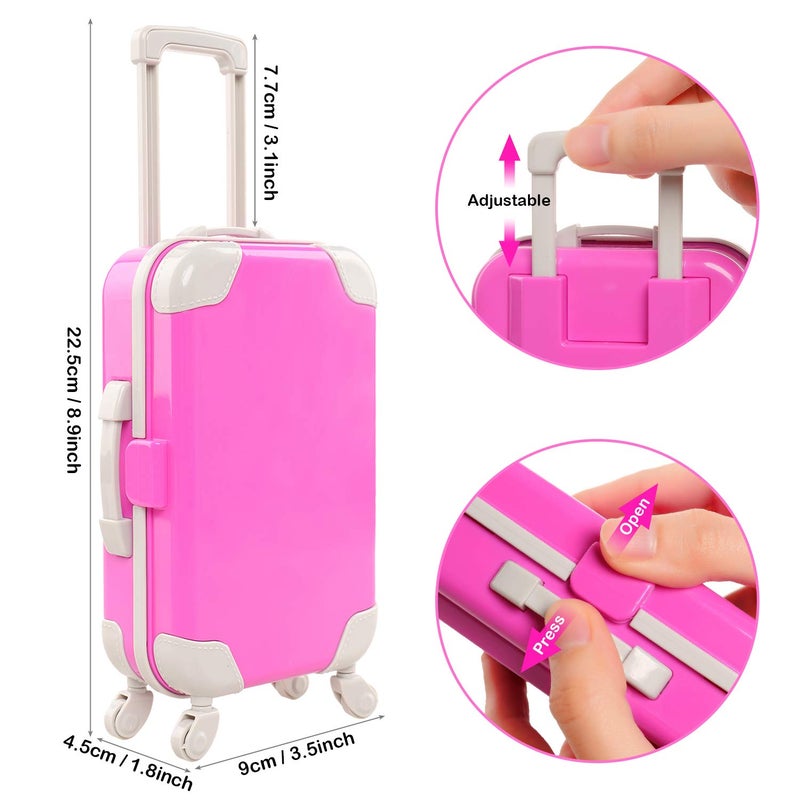BARWA 32 Pcs Doll Suitcase Luggage Travel Clothes and Accessories for 11.5 inch Girl Doll Travel Carrier Storage, Including 1 Luggage 1 Suitcase 23 Travel toiletries 5 Dresses 1 Puppy 1 Computerâ€¦ - Image 2