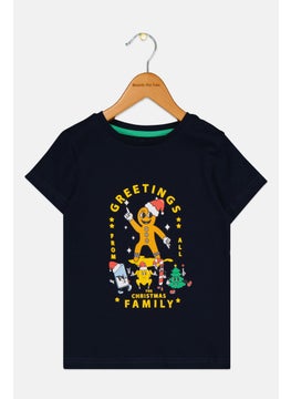 Jules Toddlers Boy Graphic Print T-Shirt, Navy Blue  - Image 1