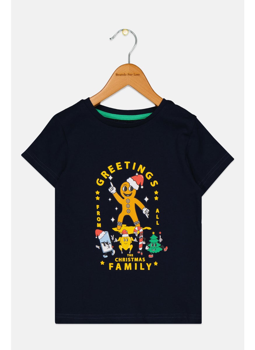 Jules Toddlers Boy Graphic Print T-Shirt, Navy Blue  - Image 1