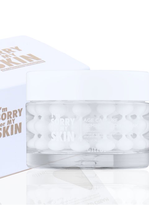 I'M SORRY FOR MY SKIN Age Capture Firming Enriched Cream – Anti-Aging Moisturizer with Enhanced Elasticity – Revitalizing and Nourishing Cream for Youthful Skin, 50g