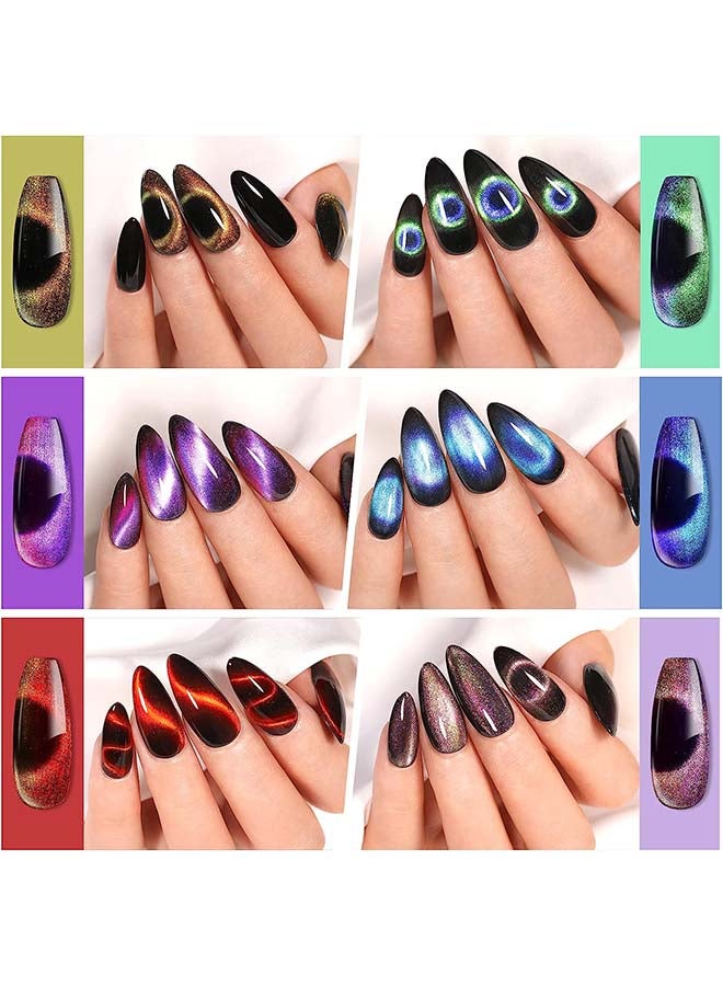 brunson Gel Polish 15ml Disco 9D Magnetic Cat Eye Gel Polish Reflective Sparkly Diamond Gel Effect French Manicure Pedicure Gel Nail Polish Salon Quality Chip Resistant Gel Nail Extensions UV Gel for Nail Art - Image 3