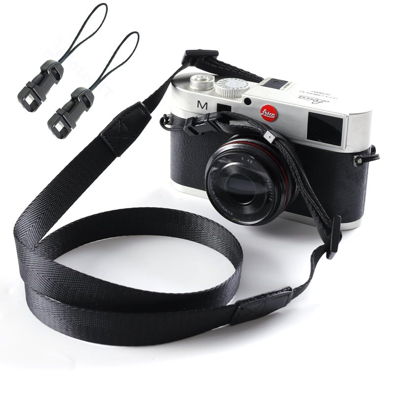Eorefo Camera Strap Camera Neck Strap With Quick-Release Buckles For Mirrorless Camera.(Black) - Image 1